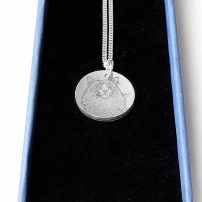 Minimal Engraved Custom Sterling Silver Pet Necklace