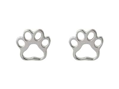 Sterling Silver Paw Stud Earrings