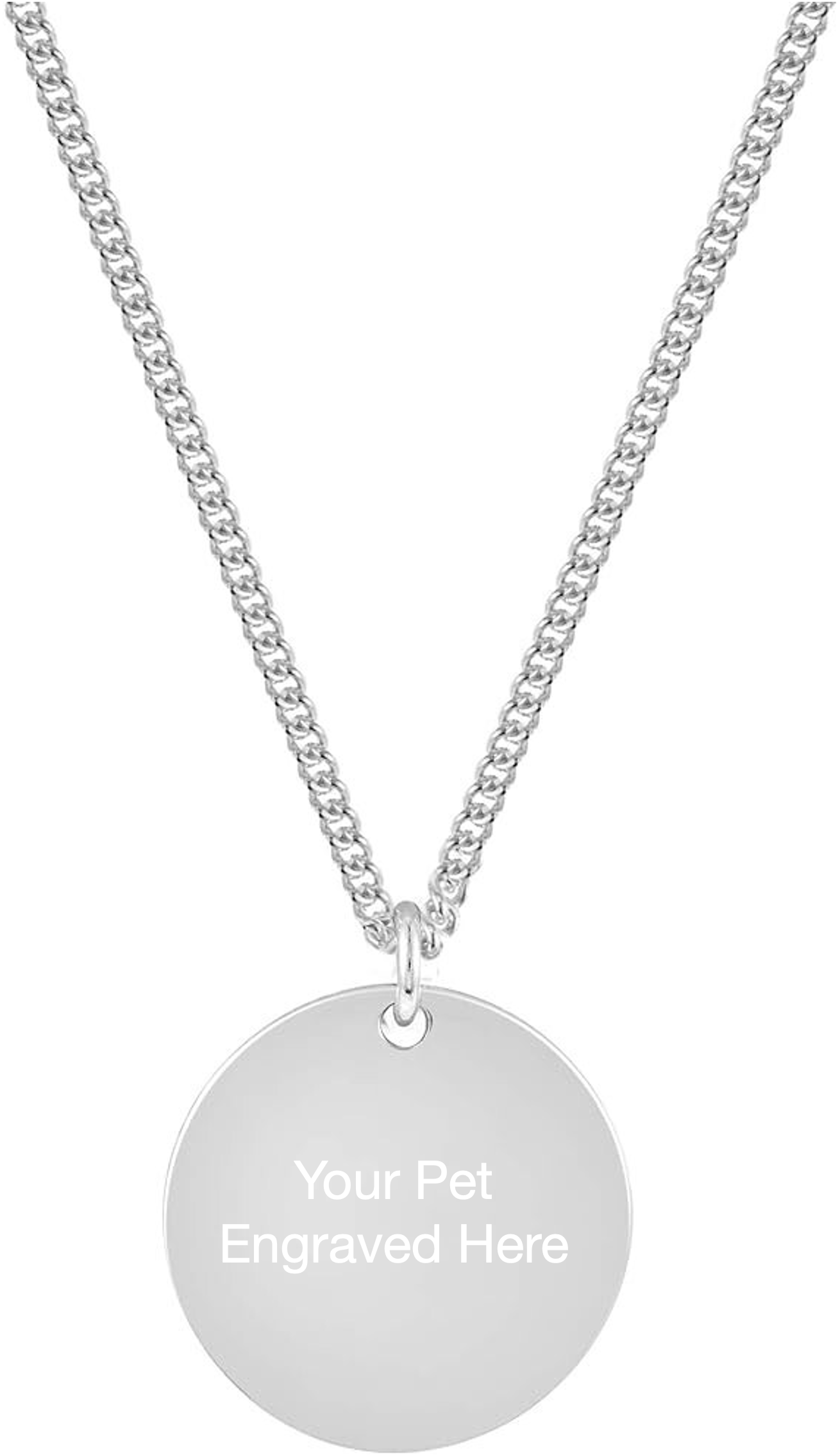 3D Engraved Custom Sterling Silver Pet Portrait Necklace