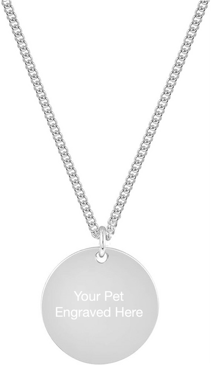 3D Engraved Custom Sterling Silver Pet Portrait Necklace